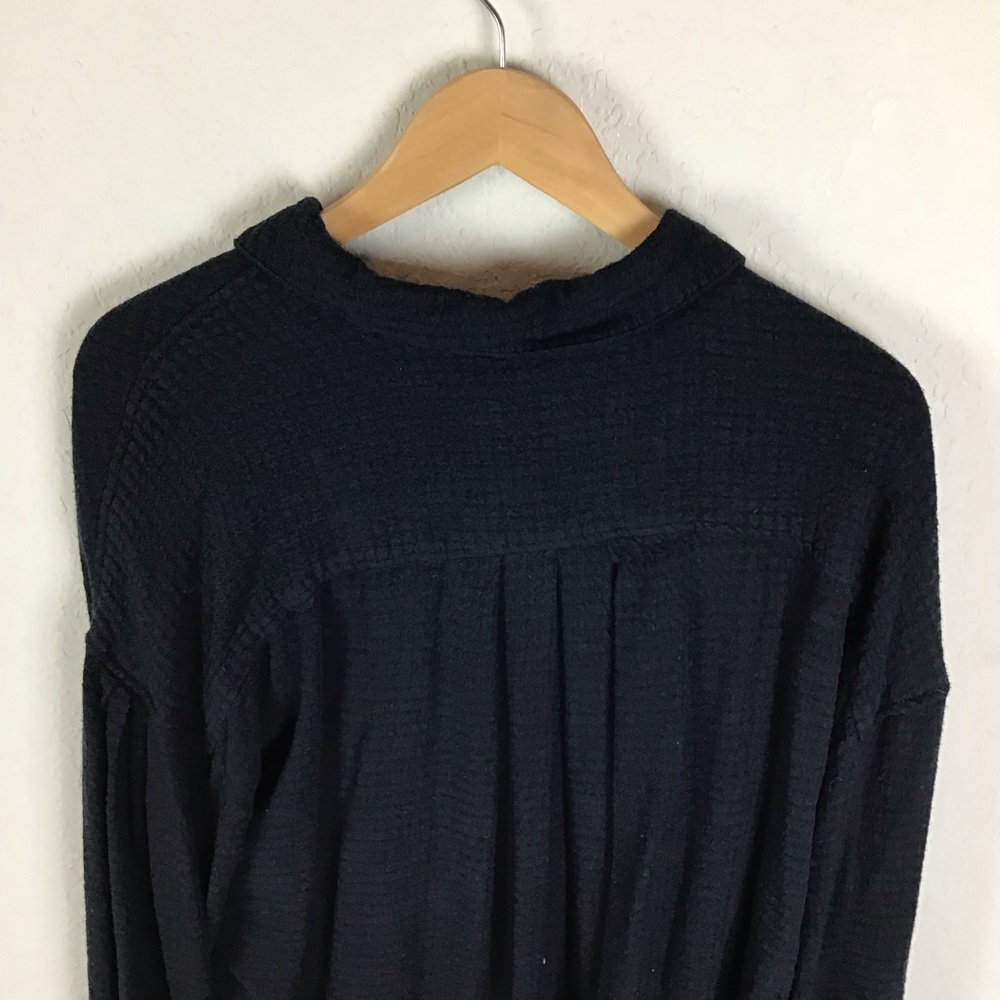 Free People Top XS We The Free Hidden Valley Button Down Oversized Black - Picture 7 of 12